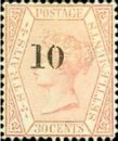 Queen Victoria 10 Surcharged