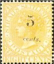 Queen Victoria 5 Cents Surcharged