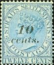 Queen Victoria 10 Cents Surcharged