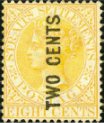 Queen Victoria Two Cents Surcharged