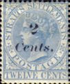 Queen Victoria 2 Cents Surcharged